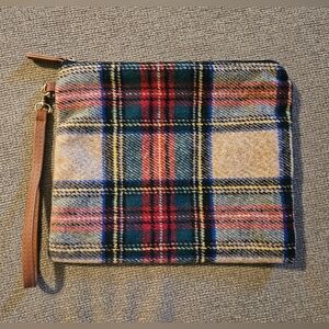 L.I.B New York wristlet clutch bag flannel red green plaid